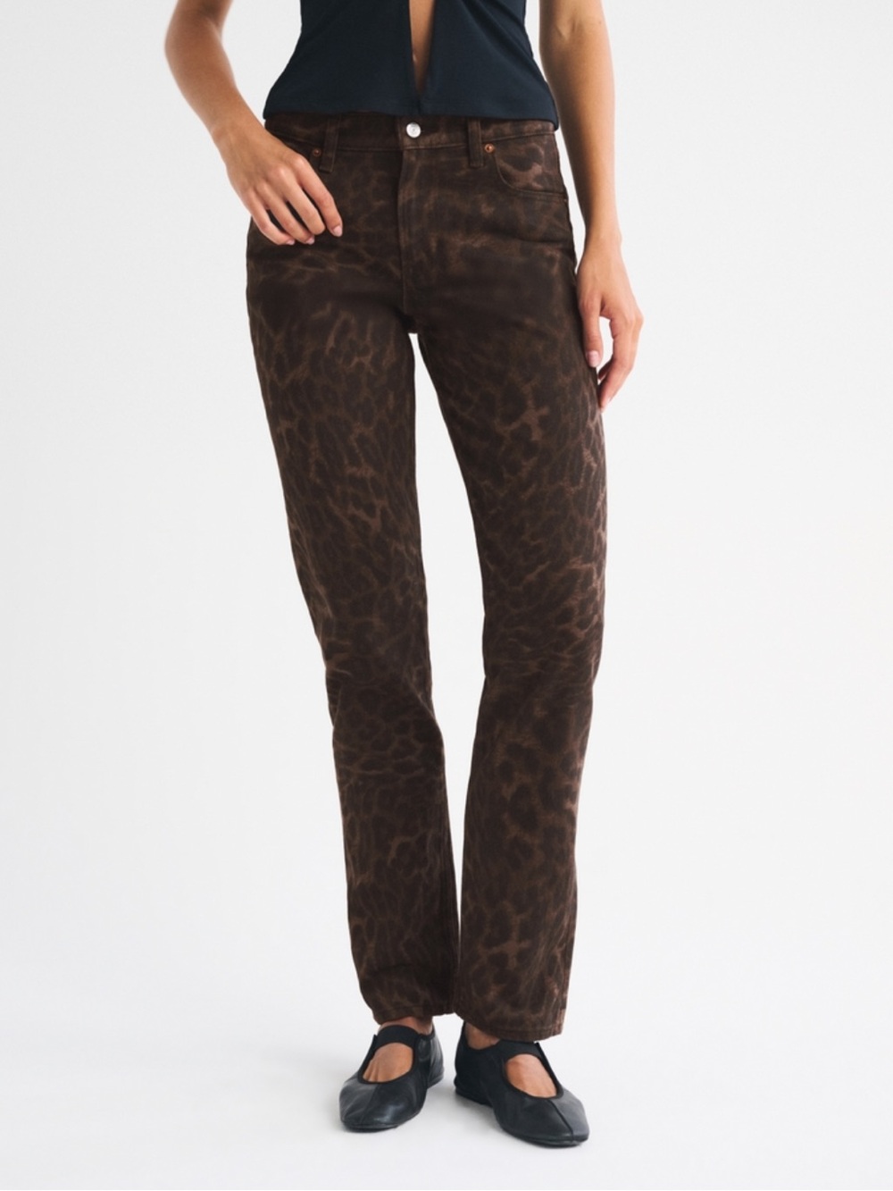Abercrombie Leopard Print Straight-Leg Women’s Jeans
